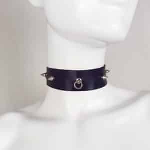 Spikes choker black - small ring